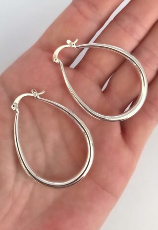 SILVER COLOURED HOOP EARRINGS