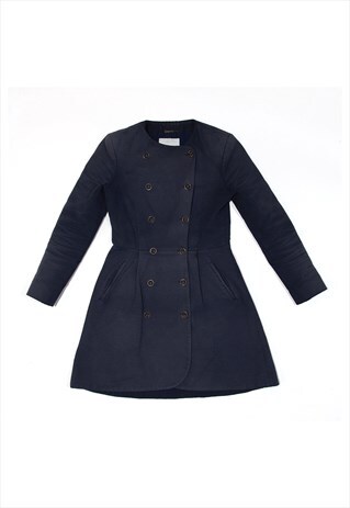 KENZO OVERCOAT JACKET BLUE WOMENS S