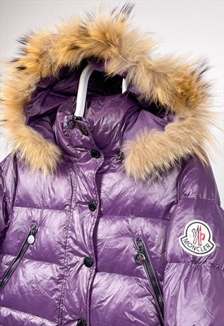 VINTAGE MONCLER PUFFER PARKA JACKET PURPLE SIZE 2