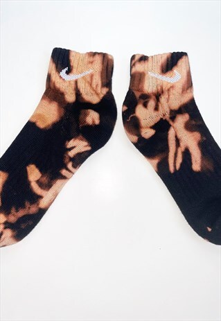 NIKE UNISEX QUARTER TIE DYE SOCKS MIDNIGHT REWORKED NEW