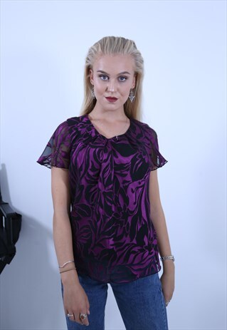 PURPLE AND BLACK 90'S TOP