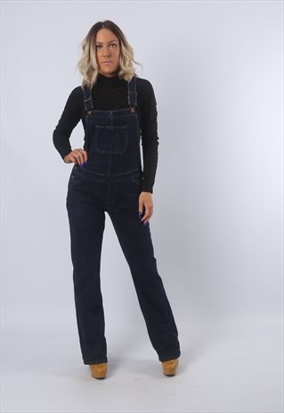DUNGAREES TALL FLARE BOOT CUT DARK VINTAGE DENIM 90'S (EX5J)