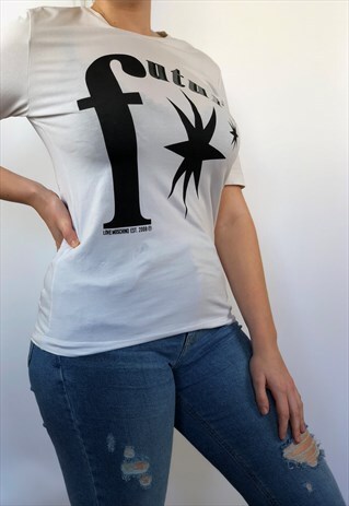LOVE MOSCHINO WHITE 'FUTURE' T-SHIRT
