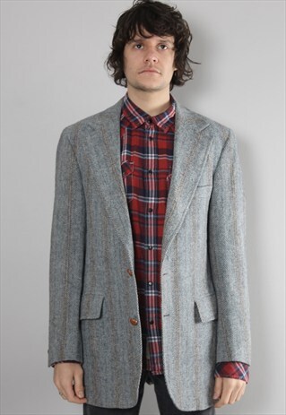 VINTAGE HARRIS TWEED SUIT JACKET BLAZER X-LARGE
