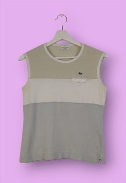 Vintage Lacoste Polo Tank in Beige XS