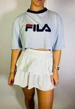 Vintage Size L Fila Crop Top In Blue