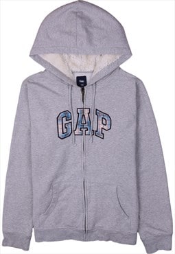 Vintage 90's Gap Hoodie Spellout Full Zip Up Grey XLarge