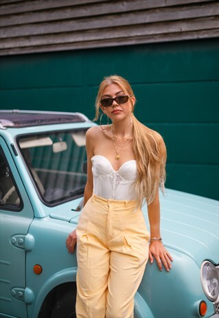 VINTAGE 90'S OFF WHITE CORSET TOP