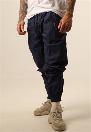 VINTAGE HUMMEL EMBROIDERED SPELL OUT TRACK BOTTOMS