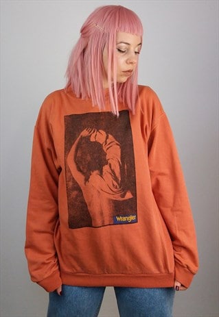 VINTAGE 90'S WRANGLER RETRO PRINT CREWNECK SWEATSHIRT