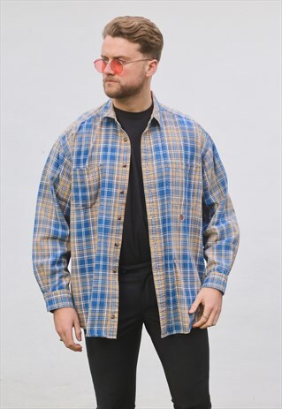 TOMMY HILFIGER USA PLAID CHECK OVER SHIRT