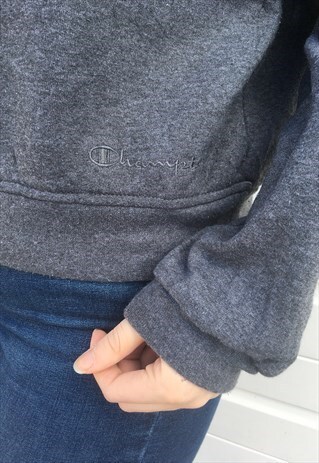 WOMENS VINTAGE 80S GREY CHAMPION SWEATSHIRT JUMPER