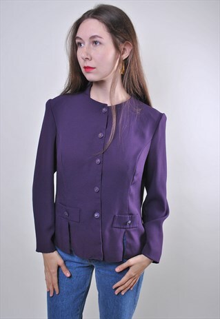 80S WOMAN FORMAL SUIT PURPLE BLOUSE FOR WORK