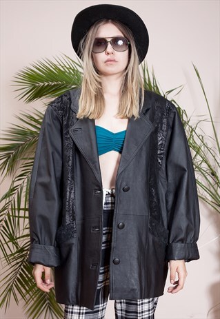 AMAZING OVERSIZED LEATHER BOMBER JACKET