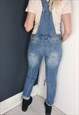 VINTAGE 90'S STRETCH BLUE STONEWASH DENIM DUNGAREES SLIM FIT
