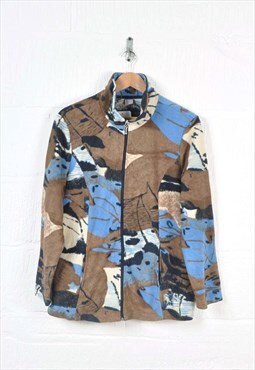 Vintage Fleece Jacket Retro Pattern Ladies XL