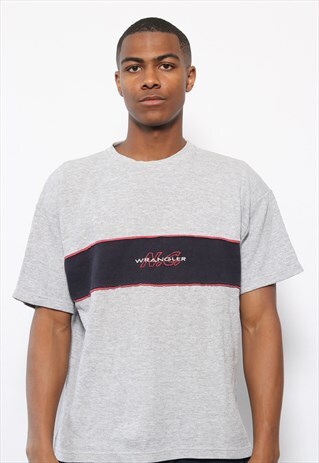 VINTAGE WRANGLER LOGO T-SHIRT GREY