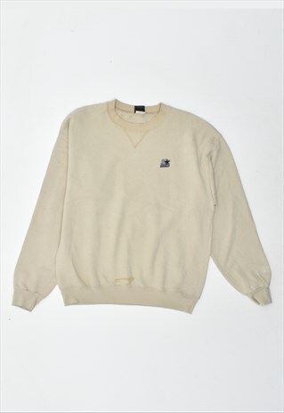 VINTAGE 90'S STARTER SWEATSHIRT JUMPER BEIGE