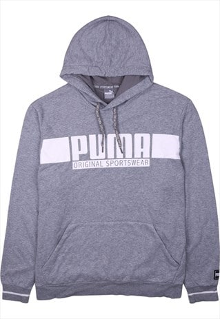 VINTAGE 90'S PUMA HOODIE SPELLOUT PULLOVER GREY XXLARGE