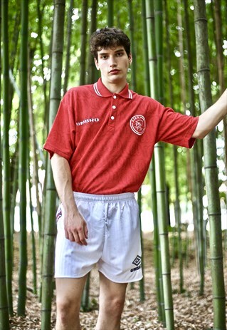 90S VINTAGE RARE UMBRO AJAX AMSTERDAM POLO T-SHIRT