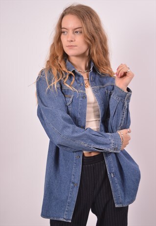 VINTAGE CALVIN KLEIN DENIM SHIRT BLUE