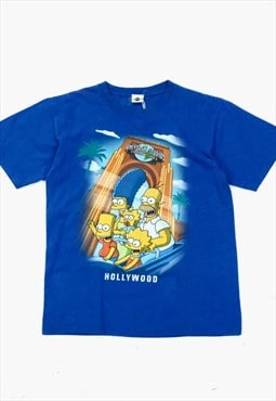 Universal Studios T-shirt Blue Simpsons Graphic Print Tee