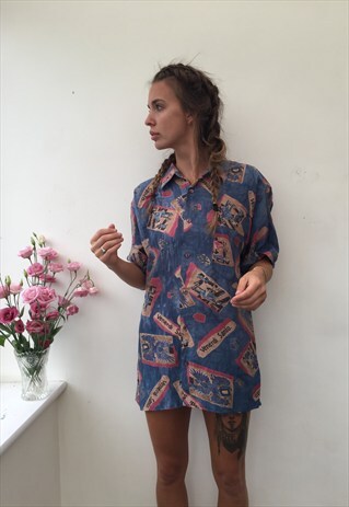 CRAZY PATTERN OVERSIZED RETRO VINTAGE UNISEX FESTIVAL SHIRT