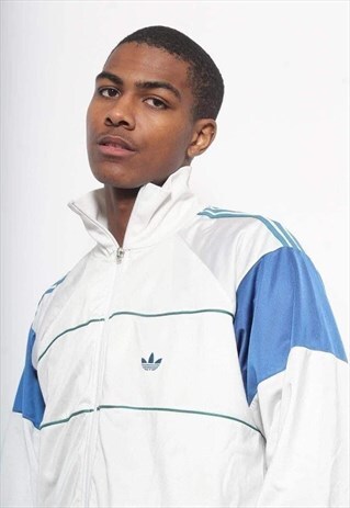 VINTAGE ADIDAS LOGO TRACK JACKET WHITE