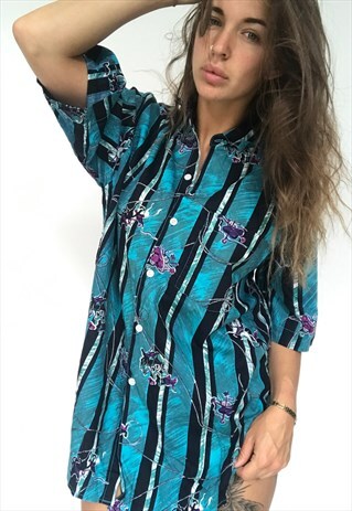 PATTERNED OVERSIZED RETRO VINTAGE UNISEX FESTIVAL SHIRT