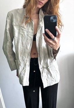 80s Cotton Pastel Double Breasted Blazer 