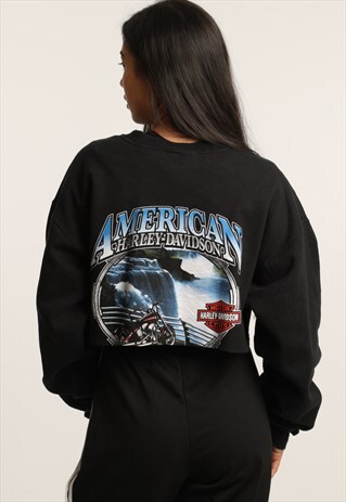 VINTAGE HARLEY DAVIDSON CROPPED SWEATSHIRT