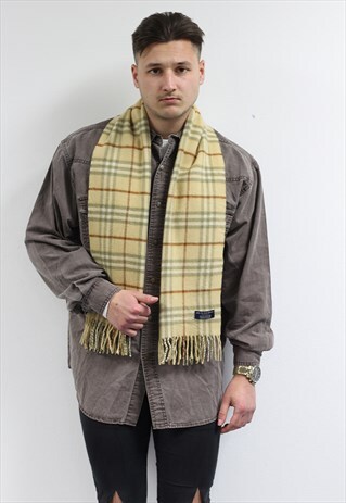 VINTAGE CASHMERE CHECKED SCARF-AS228
