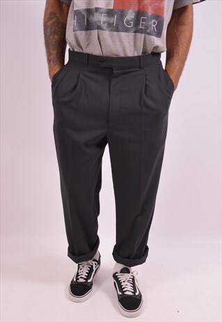 VALENTINO MENS VINTAGE TROUSERS W34 L32 BLACK 90S