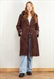 Vintage 70's Women Sheepskin Coat in Brown