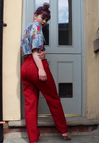 RED CIGARETTE TROUSERS