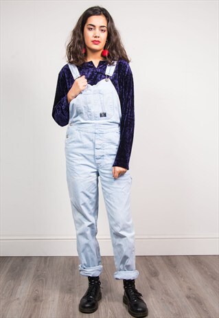 VINTAGE 90'S LIGHT BLUE DENIM DUNGAREES
