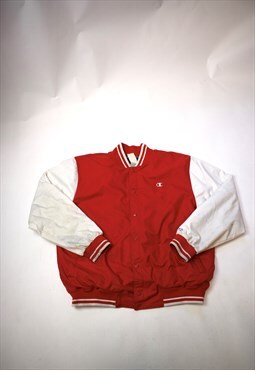 Vintage 90s Champion Red Bomber Jacket