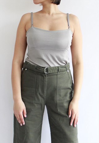 GREY PASTEL CAMI CROP TOP