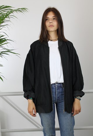 SILK BOMBER UNISEX BLACK