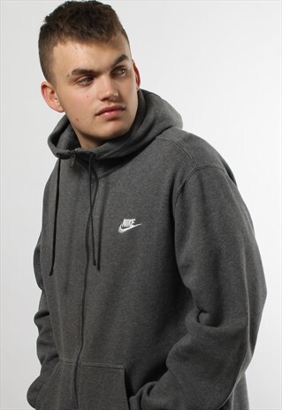 VINTAGE NIKE FULL ZIP GREY HOODIE