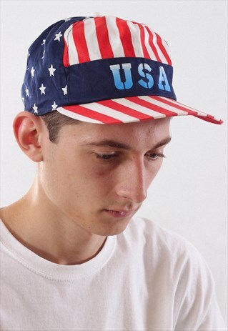 VINTAGE USA FLAG HAT 90S BASSEBALL