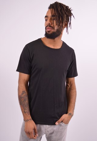 TOMMY HILFIGER MENS VINTAGE T-SHIRT TOP SMALL BLACK 90S