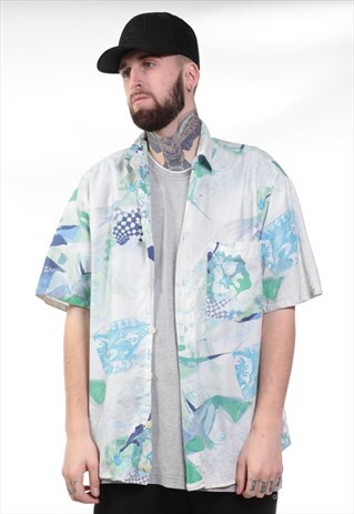 VINTAGE ABSTRACT PRINT 90S SHIRT