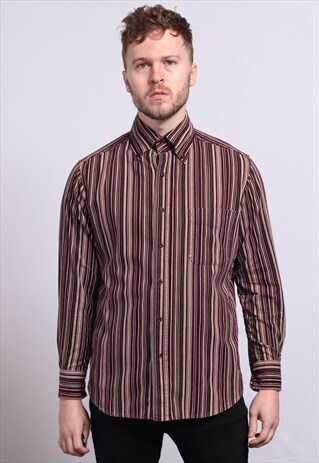 VINTAGE CORDUROY CORD STRIPED SHIRT