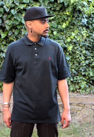 VINTAGE RALPH LAUREN BLACK POLO GOLF SHIRT