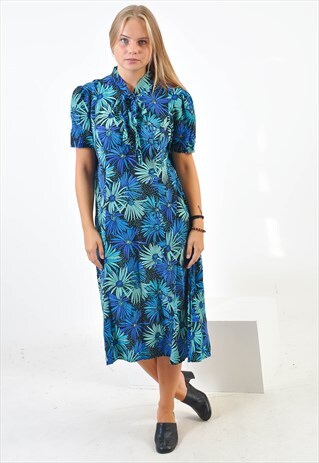 VINTAGE MIDI DRESS IN FLOWER PRINT