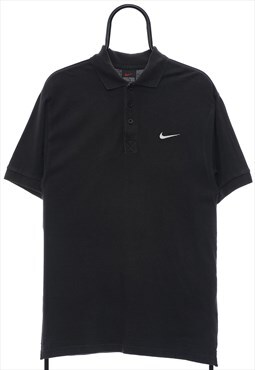 Vintage Nike 90s Logo Black Polo Shirt Mens