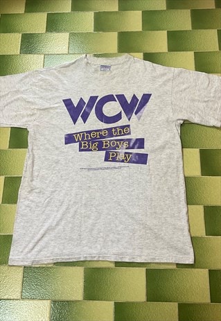 VINTAGE 1998 WCW WHERE THE BIG BOYS PLAY T-SHIRT WRESTLING