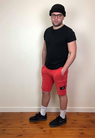 VINTAGE 90S STONE ISLAND SHORTS ORANGE