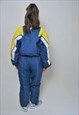 SKI SUIT VINTAGE, WOMEN RETRO MULTICOLOR ONE PIECE SNOW SUIT